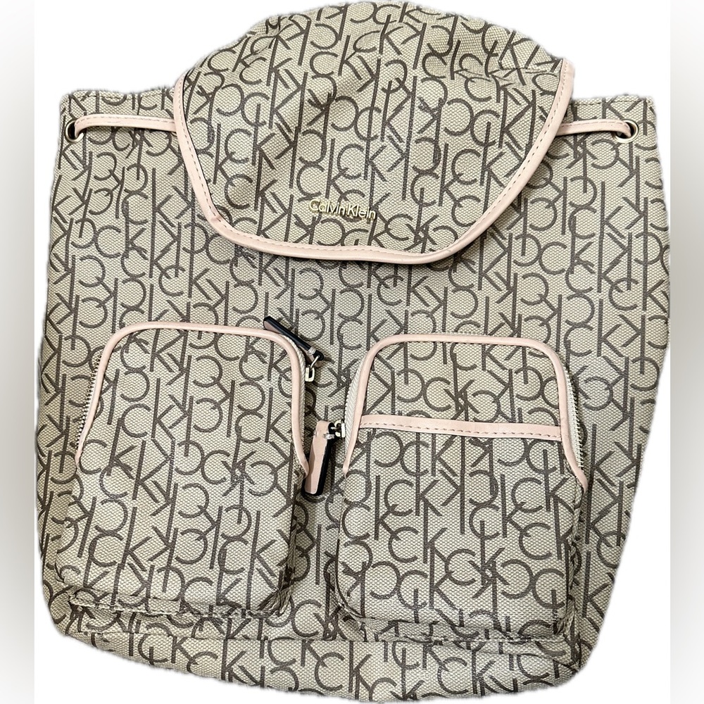 Calvin Klein backpack, beige and pink